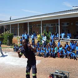 Fire fighting training for hospice staff and Pre-School children