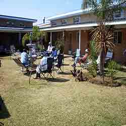 Patients in the court yard