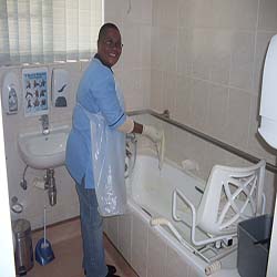 Preparing bath for patients 